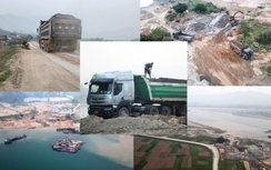 Xe chở cát quá tải từ bến không phép quần thảo vùng giáp ranh Hà Nội - Hòa Bình