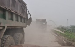Xe tải chở cát san lấp khu công nghiệp gây ô nhiễm môi trường, mất ATGT tại Bắc Ninh