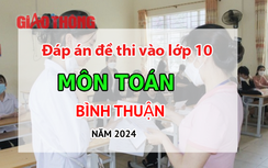 Đáp án đề thi tuyển sinh lớp 10 môn Toán Bình Thuận năm 2024