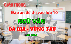 Đáp án đề thi tuyển sinh lớp 10 môn Ngữ văn Bà Rịa - Vũng Tàu năm 2024