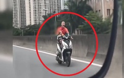 CSGT tìm thanh niên bế bé trai, lái xe máy lên đường Vành đai 3