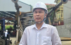 Dùng xe đặc chủng chuyển bê tông, sắt thép lên vị trí cột dự án 500kV Lào Cai - Vĩnh Yên