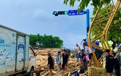 Xe chở gỗ keo bị lật khiến nam sinh đi đường tử vong