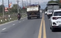 Tây Ninh: Lập biên bản tài xế xe ben đi ngược chiều trên tỉnh lộ 824