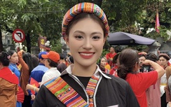 Hoa hậu người Tày hóa thân cô gái Vân Kiều dẫn đầu khối 54 dân tộc tại sơ duyệt diễu hành