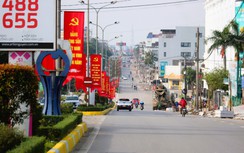 Công trình cải tạo vỉa hè đường Hùng Vương ở Quảng Trị gấp rút hoàn thiện để về đích