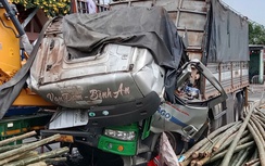 Xe tải va chạm xe đầu kéo trên QL1 qua Quảng Ngãi,  phụ xe tử vong tại chỗ