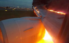 Video: Máy bay Singapore bốc cháy ngùn ngụt khi hạ cánh