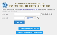 ĐH Trà Vinh công bố điểm thi THPT Quốc gia 2016