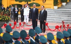 Chủ tịch nước Trần Đại Quang tiếp đón Tổng thống Mỹ Barack Obama