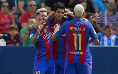 MSN đồng loạt khai hỏa, Barca vùi dập tân binh La Liga