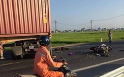 Xe container húc xe máy trên QL39A, 2 người tử vong