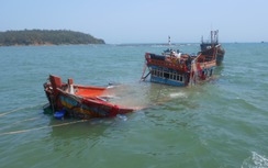 Tàu cá chở 6 thuyền viên bị đắm ở Cô Tô