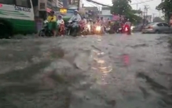 Video: Người Sài Gòn khổ sở "bơi" trong cơn mưa lớn bất thường
