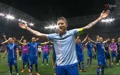 Video:Màn ăn mừng chiến thắng "độc nhất vô nhị" của Iceland với các CĐV