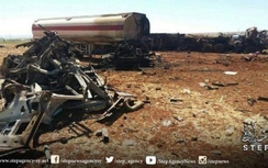 Máy bay Nga rải bom chùm "hỏa thiêu" dàn xe chở dầu của IS