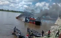 Video: Tàu đâm nhau bốc cháy trên sông Amazon, 7 người thiệt mạng