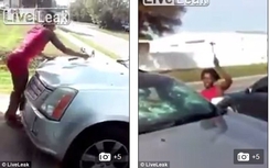 Video: Cô gái đập phá ô tô bạn trai vì ghen