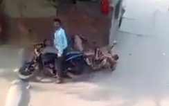 Video: Chồng "đánh rơi" vợ giữa đường vì mải nhặt tiền