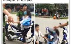 Video: Nam sinh quỳ gối xin công an trả xe cho bạn gái