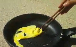 Xôn xao clip rán trứng ngoài đường chín như trên bếp ở Hà Tĩnh