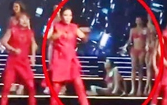 Xôn xao video Hoàng Thùy trượt ngã tại Chung kết Hoa hậu Hoàn vũ