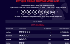 Kết quả xổ số Vietlott 23/3/2018: Chủ nhân hơn 29 tỷ đồng là ai?