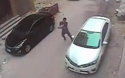 Video: Tên trộm vỡ mặt vì bê gạch định ném vào kính ô tô