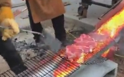 Nướng thịt bằng dung nham núi lửa