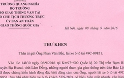 Bộ trưởng GTVT gửi thư khen tài xế Phan Văn Bắc