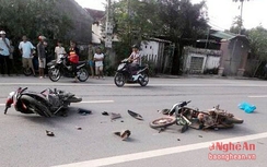 Nghệ An: Hai xe máy đâm nhau, 4 người nhập viện