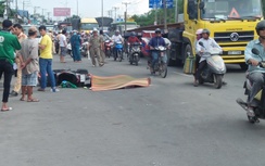 Dân truy đuổi, chặn xe container tông tử vong 1 Grabbike