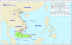 Áp thấp nhiệt đới giật cấp 9 trên biển Đông, miền Nam mưa lớn