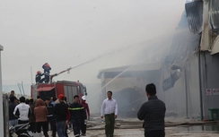 Cháy lớn ở Công ty TNHH Bông Thái Bình