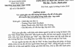 "Hội thánh đức chúa trời" xuất hiện, Đại học Trà Vinh cảnh báo