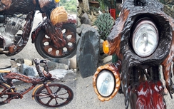 Xe hai bánh độ bằng gỗ cực độc tại Việt Nam