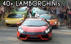 Choáng ngợp dàn siêu xe Lamborghini diễu hành trên phố