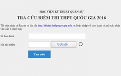 Học viện Kỹ thuật Quân sự công bố điểm thi THPT Quốc gia 2016