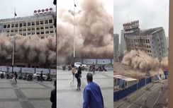 Hoảng hốt toà nhà 12 tầng đổ sập trong vài giây