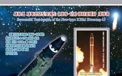 Triều Tiên phát hành tem mừng thành công vụ phóng tên lửa lịch sử