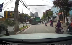 Video: Thót tim màn thoát chết ngoạn mục dưới bánh xe chở rác