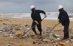 Thu gom hơn 9 tấn "rác dầu" khổng lồ thải phủ kín bờ biển