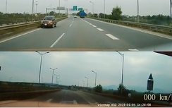 Hoảng hồn xe ô tô đi ngược chiều trên cao tốc Nội Bài-Lào Cai