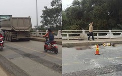 Xe đầu kéo biển đỏ đâm xe máy trên cầu Hiếu, 1 người tử vong