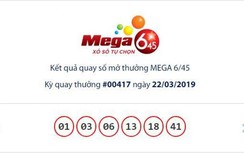 Kết quả xổ số Vietlott 22/3/2019: Ai trúng giải “khủng” hơn 18 tỷ đồng?