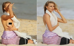 Hoa hậu Hoàn vũ Australia "gây sốc" với ảnh bán nude trên biển
