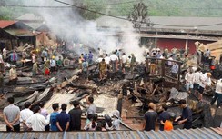 Lai Châu: Cháy lớn gần khu chợ Nậm Cuổi, thiêu rụi 6 nhà dân