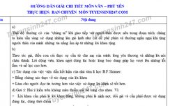 Đáp án đề thi tuyển sinh vào lớp 10 môn Ngữ Văn năm 2019 ở Phú Yên