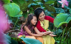 Thái Thùy Linh và con gái làm "hợp đồng mẫu tử" mùa Vu Lan