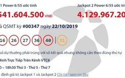 Kết quả xổ số Vietlott 22/10/2019: Số phận hơn 41 tỷ đồng tối nay ra sao?